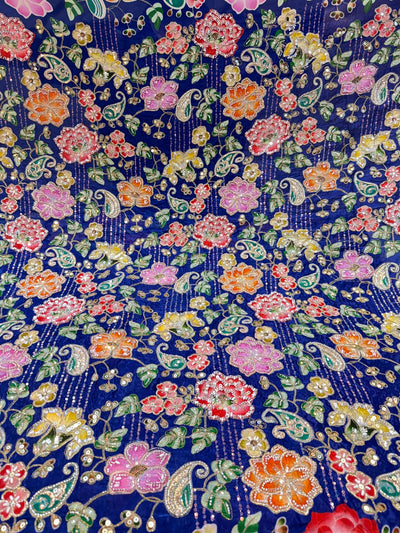 Azda Pure Crape Handwork Embroidery 44 Inch Width