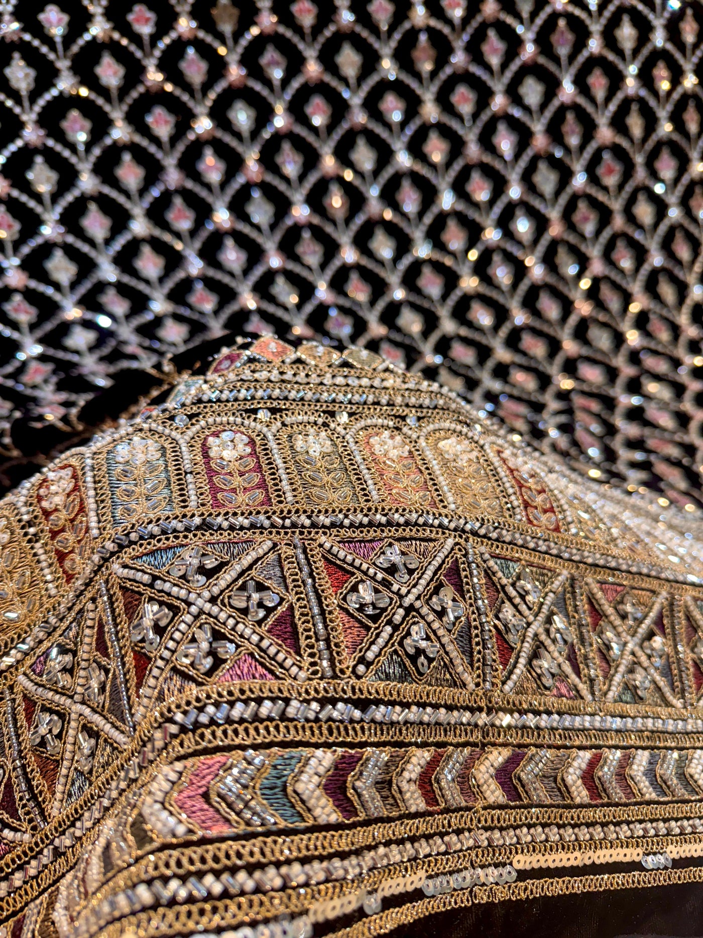 Velvet Handwork Big width Embroidery 48 inch Daman style
