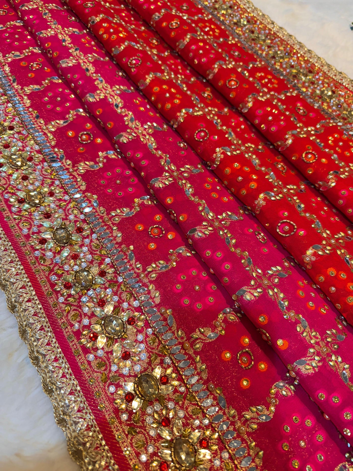 Sheeshmahal Pure Georgette Handwork Dupatta 2.35 meter length