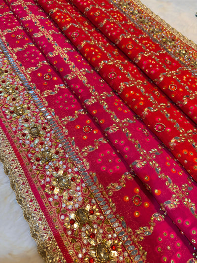 Sheeshmahal Pure Georgette Handwork Dupatta 2.35 meter length