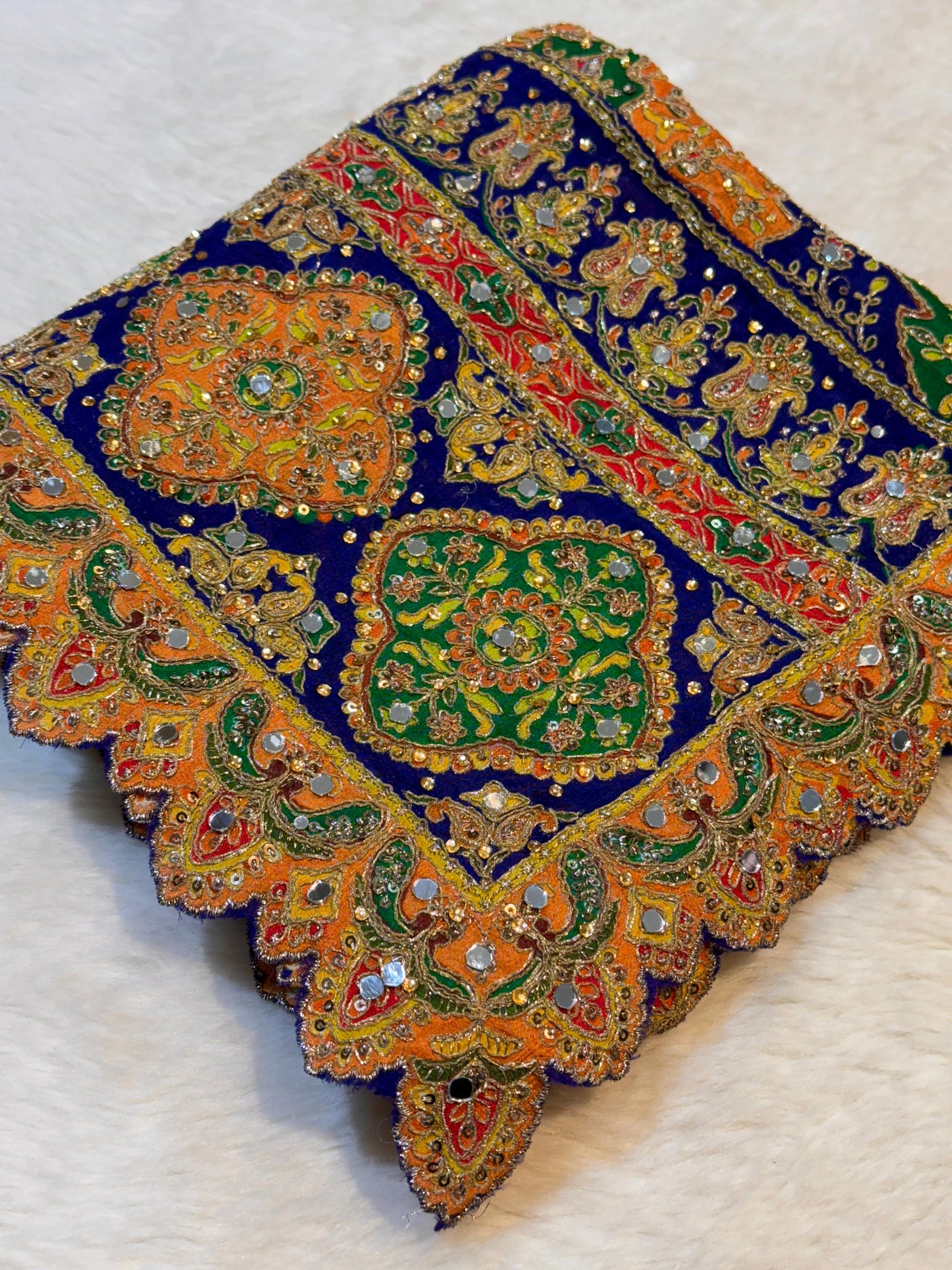 Pure Chinon Leher Handwork  Dupatta With real mirror work 2.50 meter length