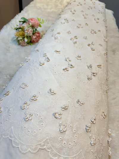 Imported Pure Cotten Chikan Lacework 48 inch width