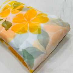 (Precut of 0.85 Meter) Organza Marigold Floral prints 44 inch width