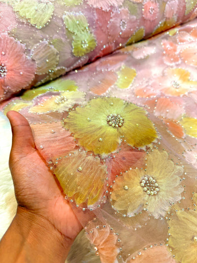 Fida Applique Handwork Net Embroidery 54 inch width