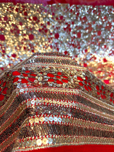 Georgette Sequins Embroidery With Heavy Daaman 50 Inch Width