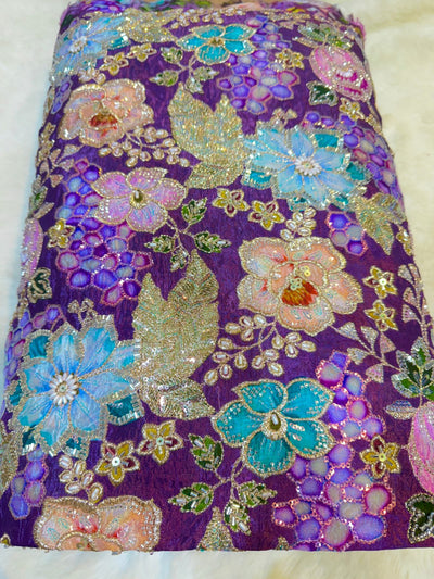 Neev Pure Crape Handwork Embroidery 41 Inch Width