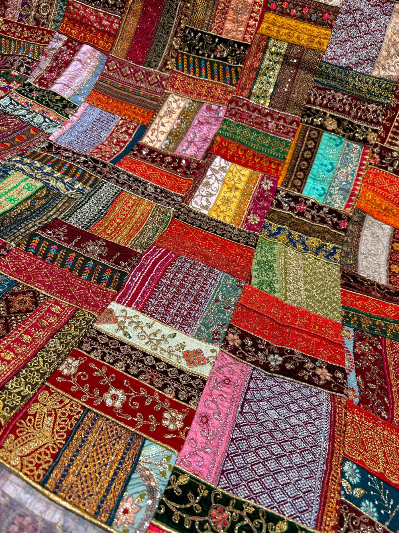 Silk Parchwork Lace Fabric Checks Pattern 48 inch width