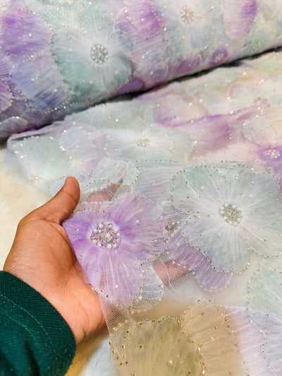 Fiza Applique Handwork Net Embroidery 54 inch width