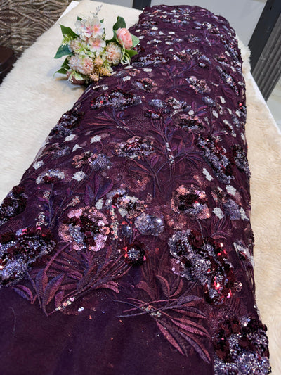 Elly Handwork Net Embroidery Cutdana and Sequins work  54 Inch Width