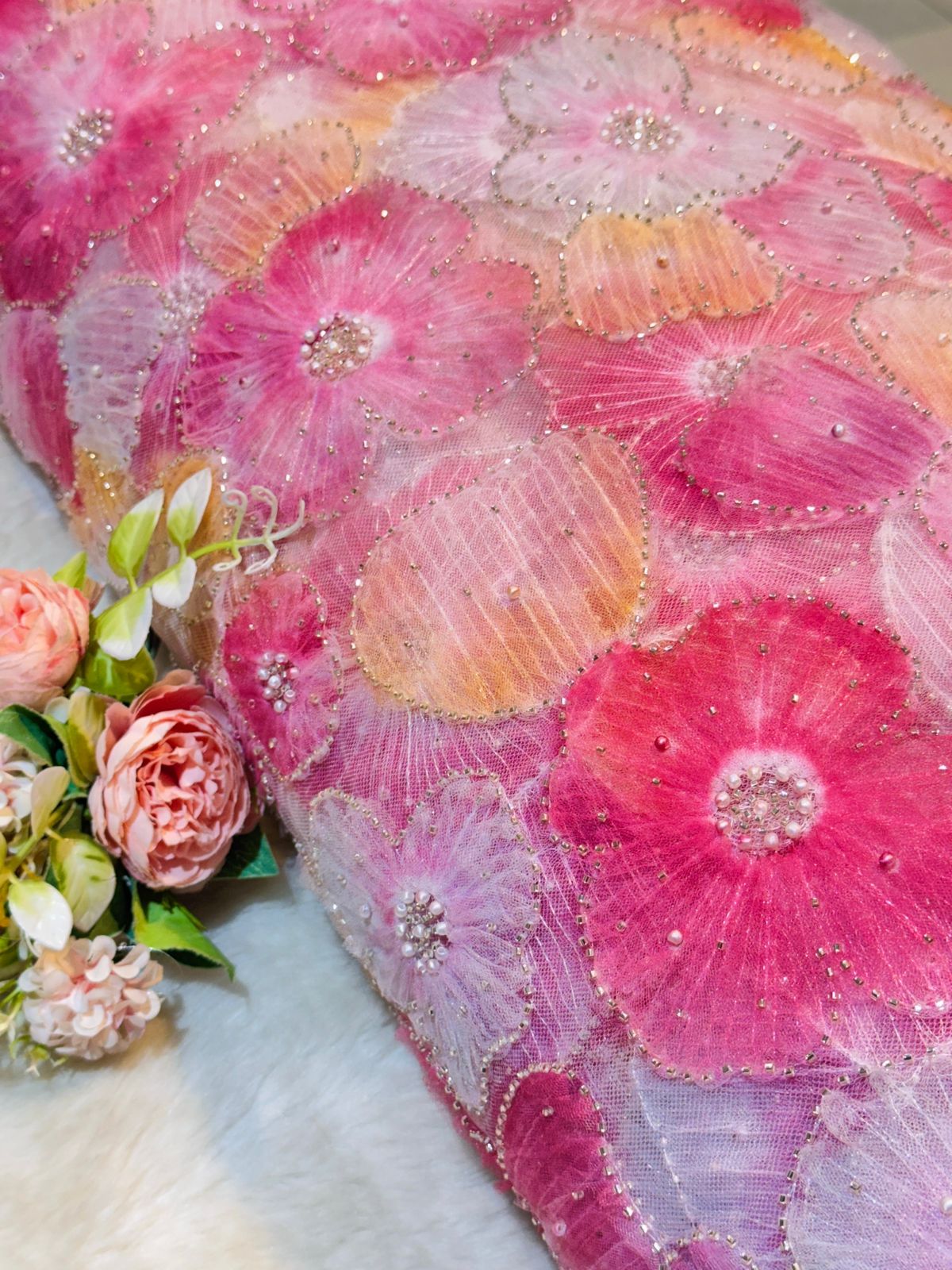 Fiza Applique Handwork Net Embroidery 54 inch width