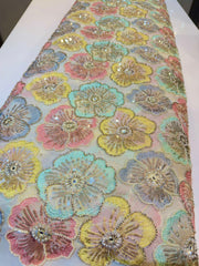 (Precut of 1.70 Meter)  Spencer Pure Georgette Handwork 44 Inch width