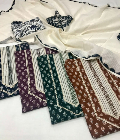 Very Beautiful Unstitched cotton Suits