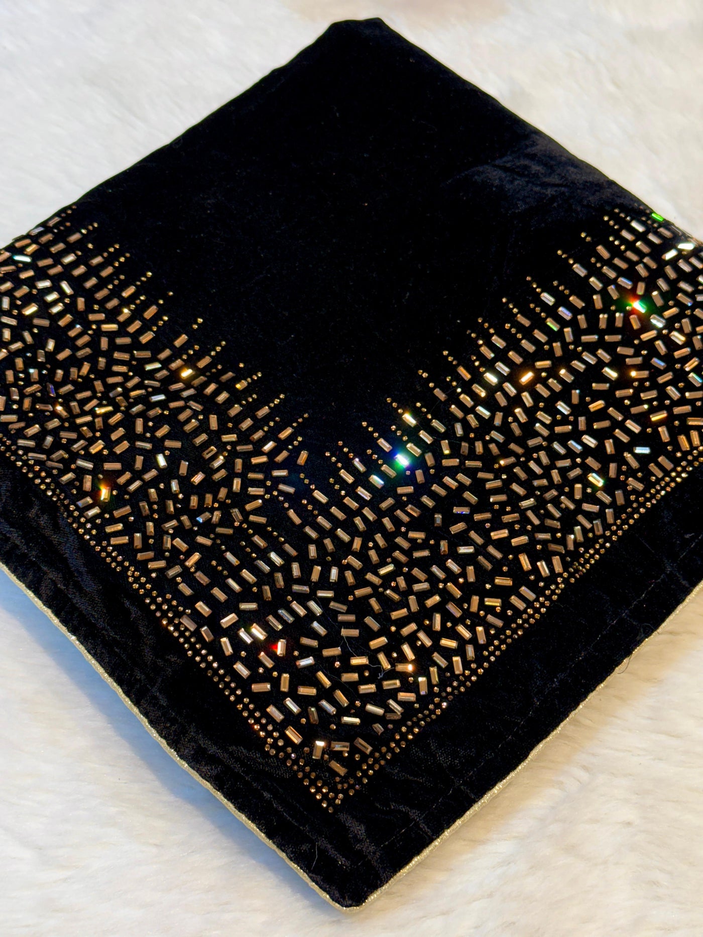 Black Velvet stoles With Stone Work 2.10 meter length 37 inch width