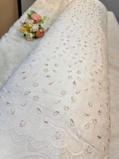 Imported Pure Cotten Chikan Lacework 48 inch width