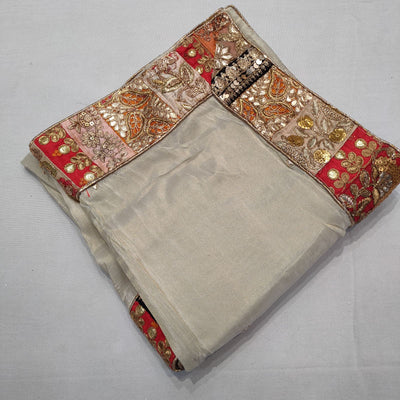 Pure Zari Tissue Dupatta With Handmade Antique  borders and Booti 2.40 meter length 37 inch width