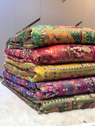 Raja Rani pure Dola silk Jacquard 44 Inch Width