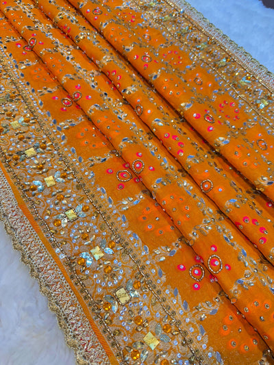 Sheeshmahal Pure Georgette Handwork Dupatta 2.35 meter length