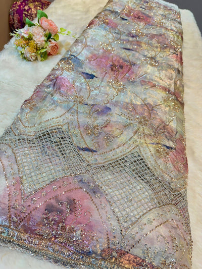 Unjum Jimmy Choo Handwork Embroidery With Daaman Work 54 inch width