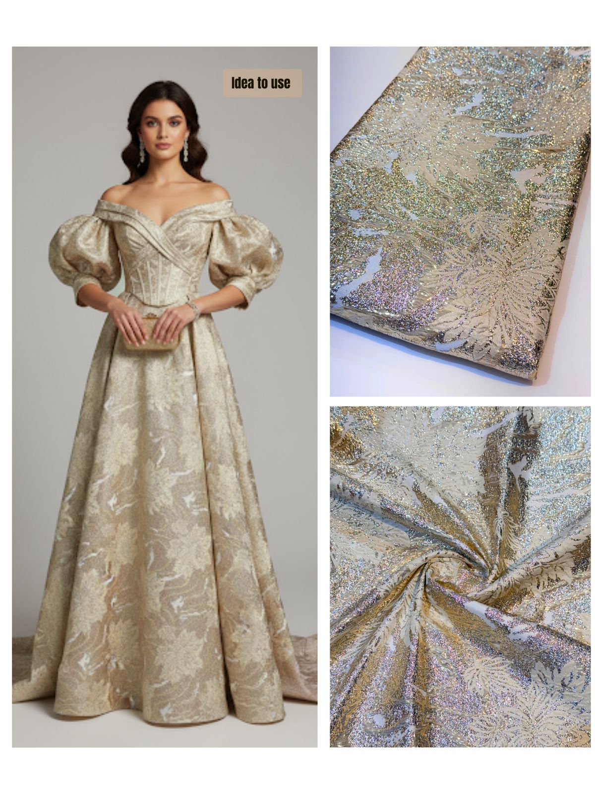 Fiora Big Width Korean Organza Jacquard Fabric 55 inch width