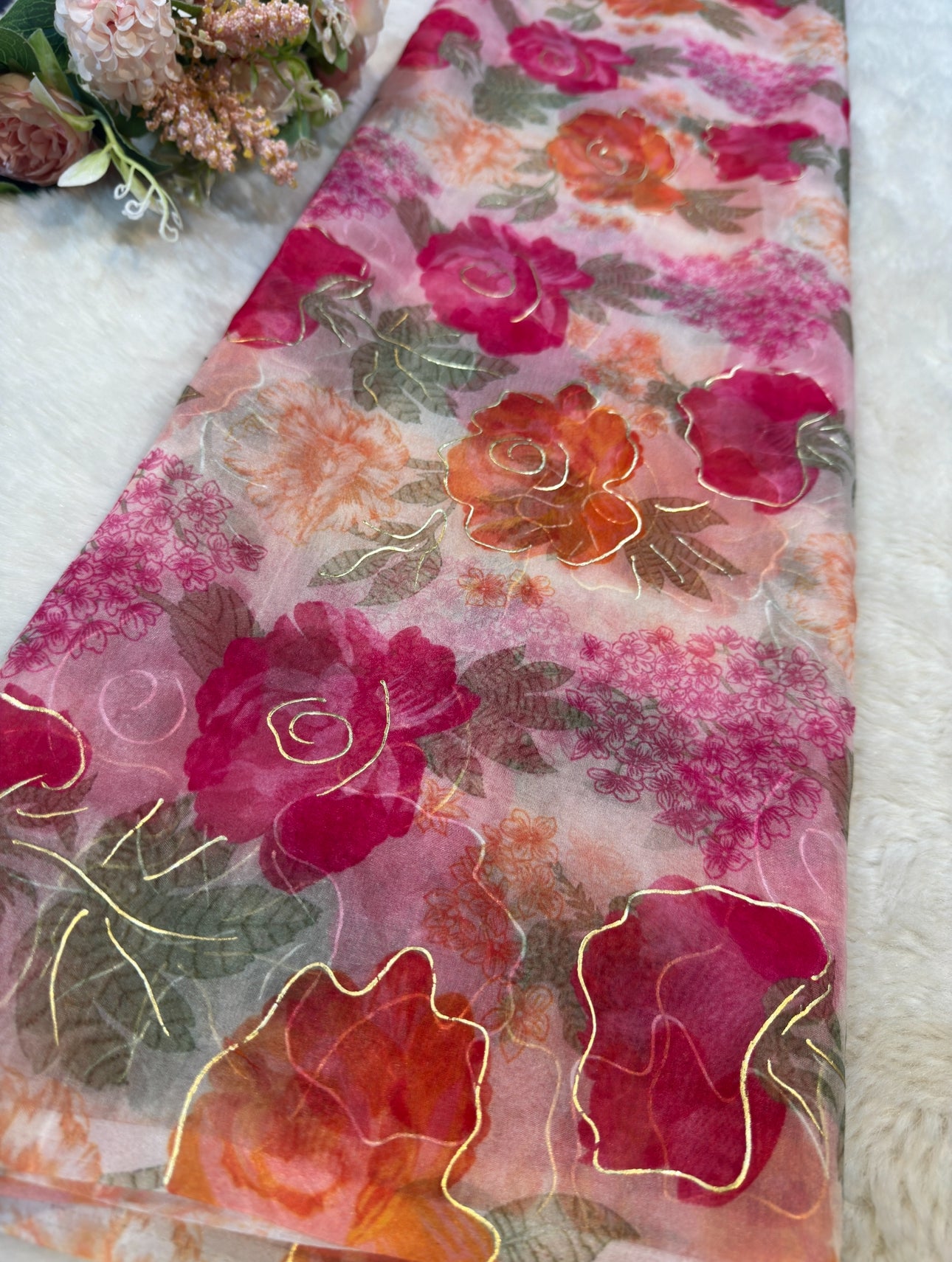 Saima Organza Floral Prints With Foil