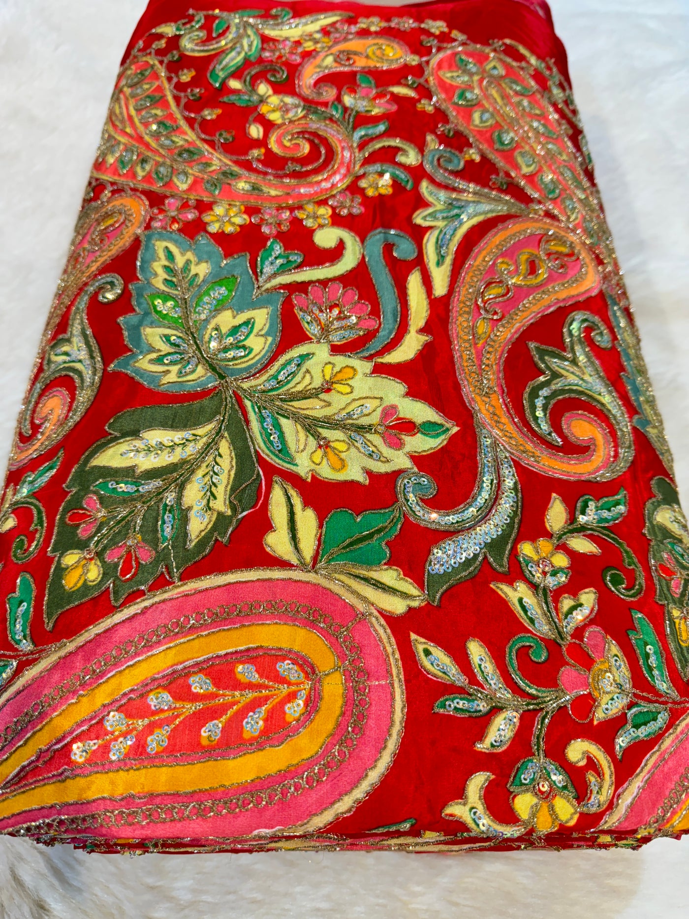 Paisley Pure Viscose Crape Embroidery