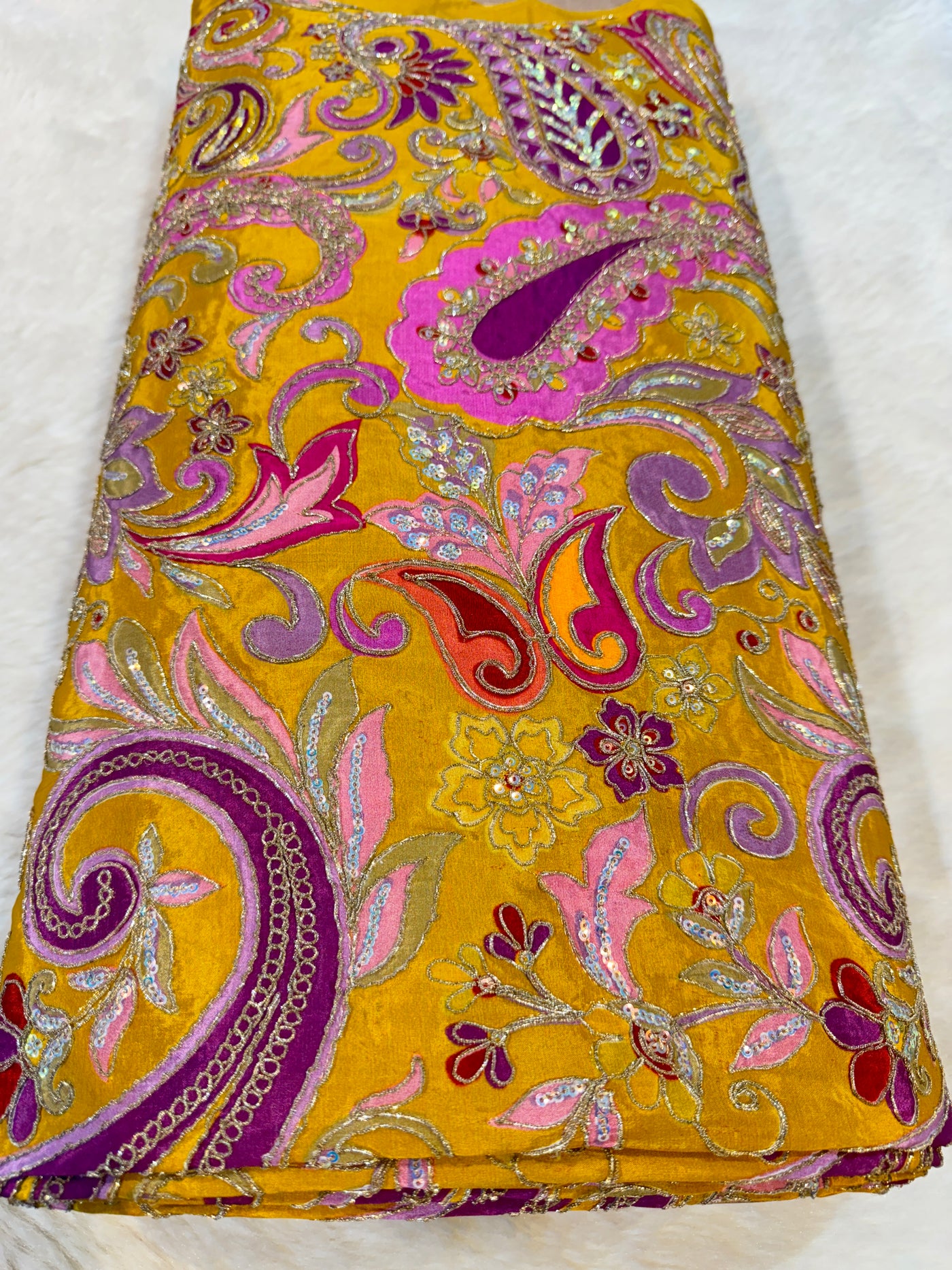 Paisley Pure Viscose Crape Embroidery