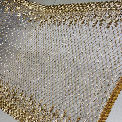 Net Heavy Scallop Dupatta with Gold Work , Width : 37"