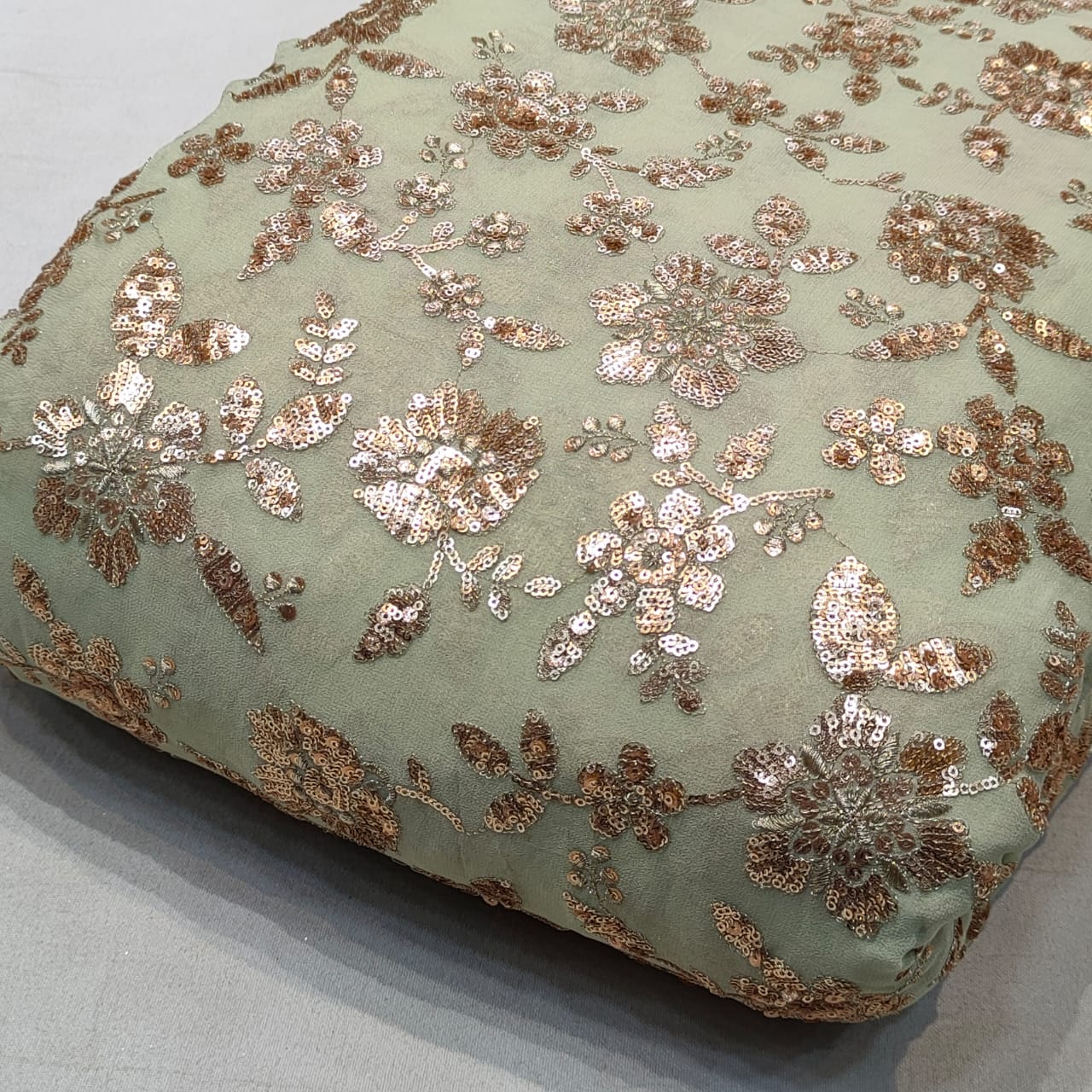 Georgette Sequins Embroidery , Width : 44"