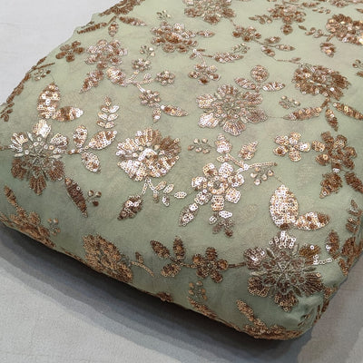 Georgette Sequins Embroidery , Width : 44"