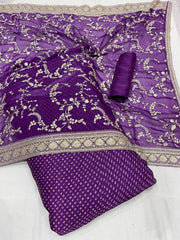 Satin Georgette Bandhej   Suit Sets (shirt bottom ,dupatta set)