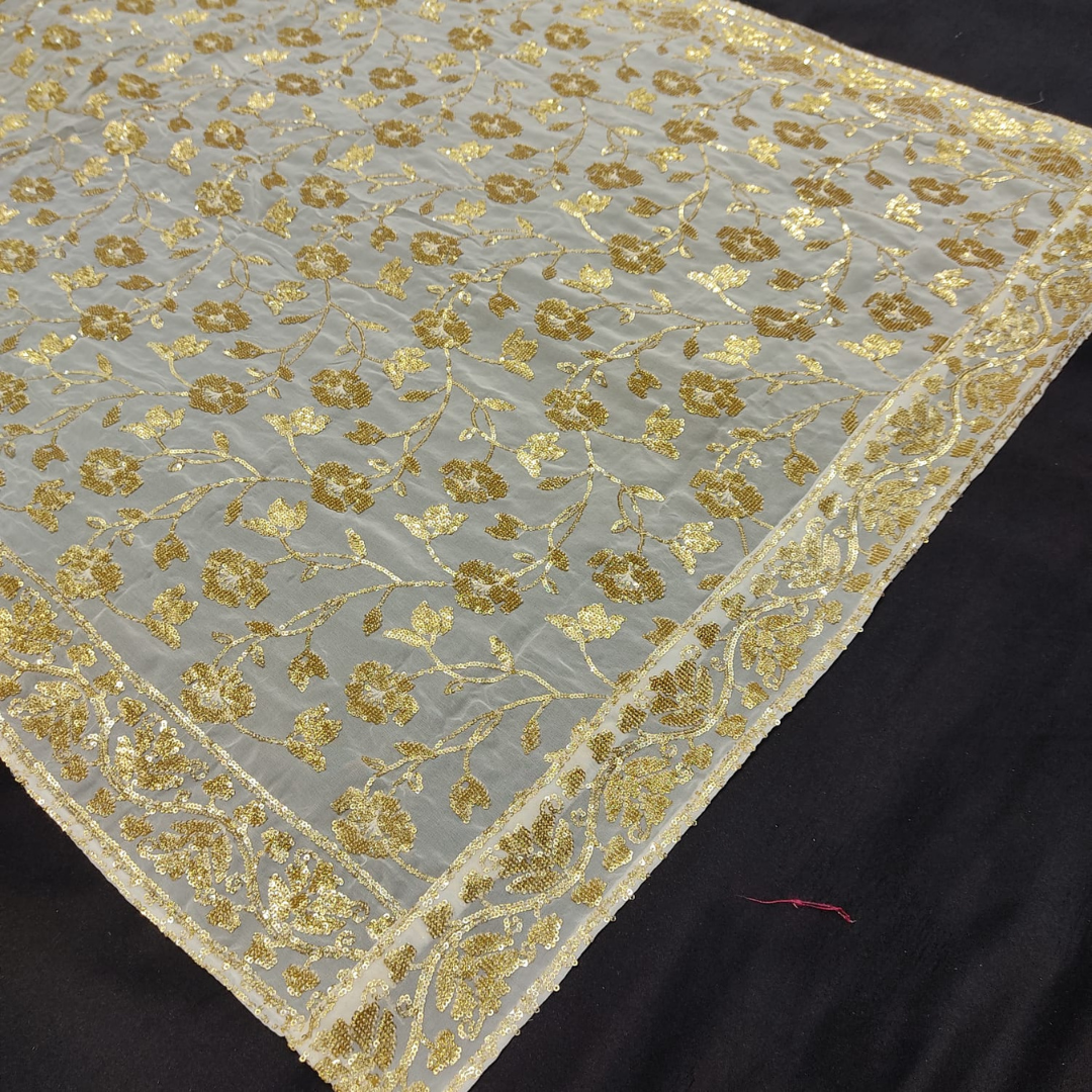 Georgette pailletten Jaal Dupatta, breedte: 37"